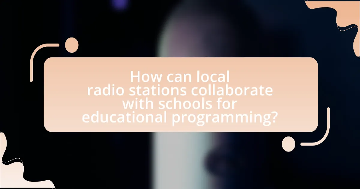 How can local radio stations collaborate with schools for educational programming?