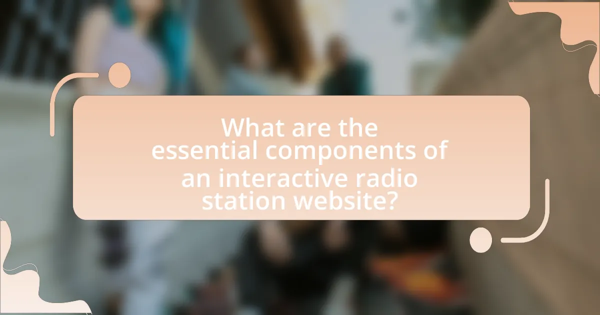 What are the essential components of an interactive radio station website?