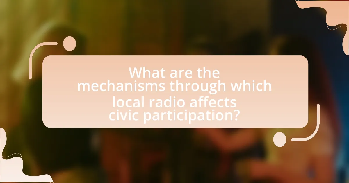 What are the mechanisms through which local radio affects civic participation?