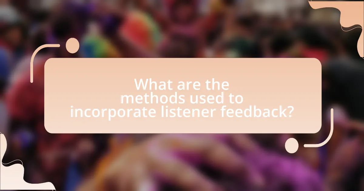 What are the methods used to incorporate listener feedback?