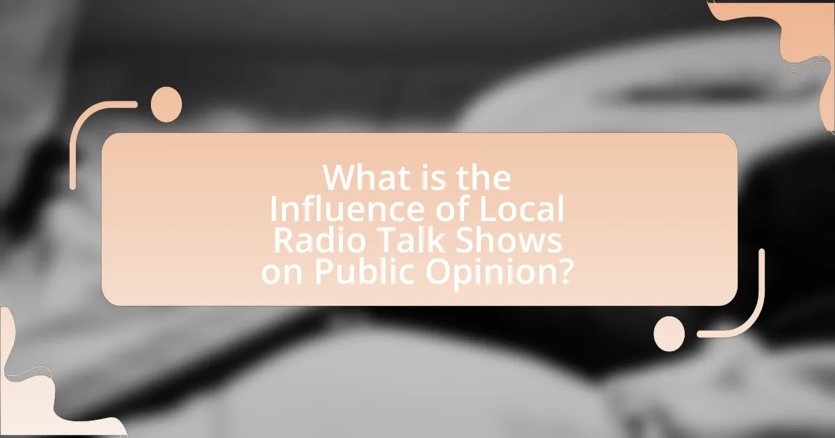 What is the Influence of Local Radio Talk Shows on Public Opinion?